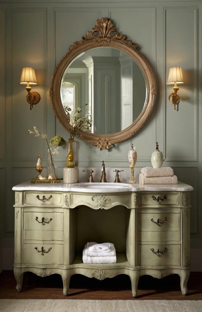 Charming Vanity Designs for French Country Bathrooms