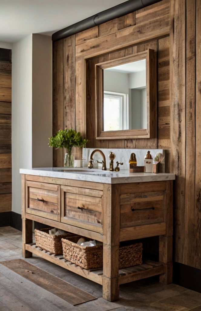 11. Reclaimed Wood Details for French Country Bathrooms