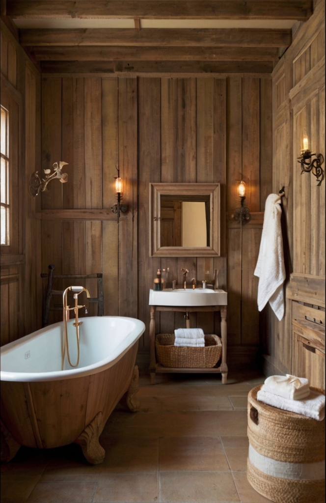 Rustic Elegance in French Country Bathroom