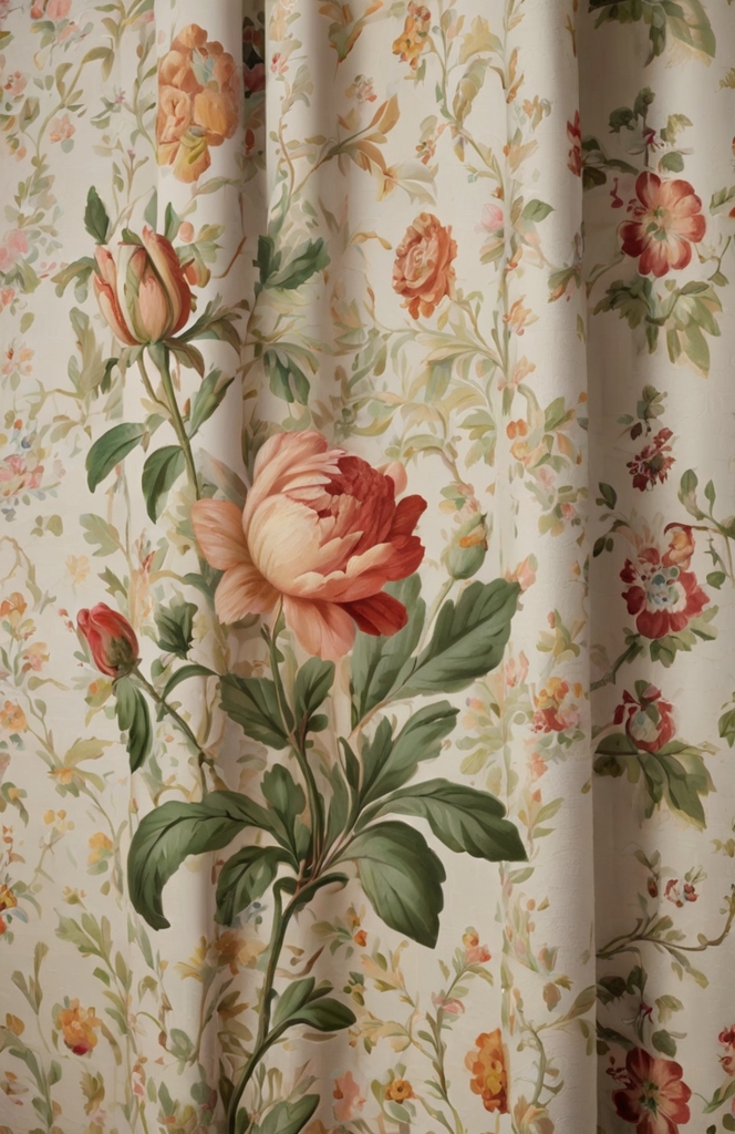 Subtle Floral Patterns for French Country Bathrooms