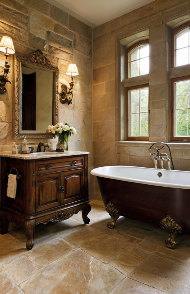 Subtle Floral Patterns for French Country Bathrooms