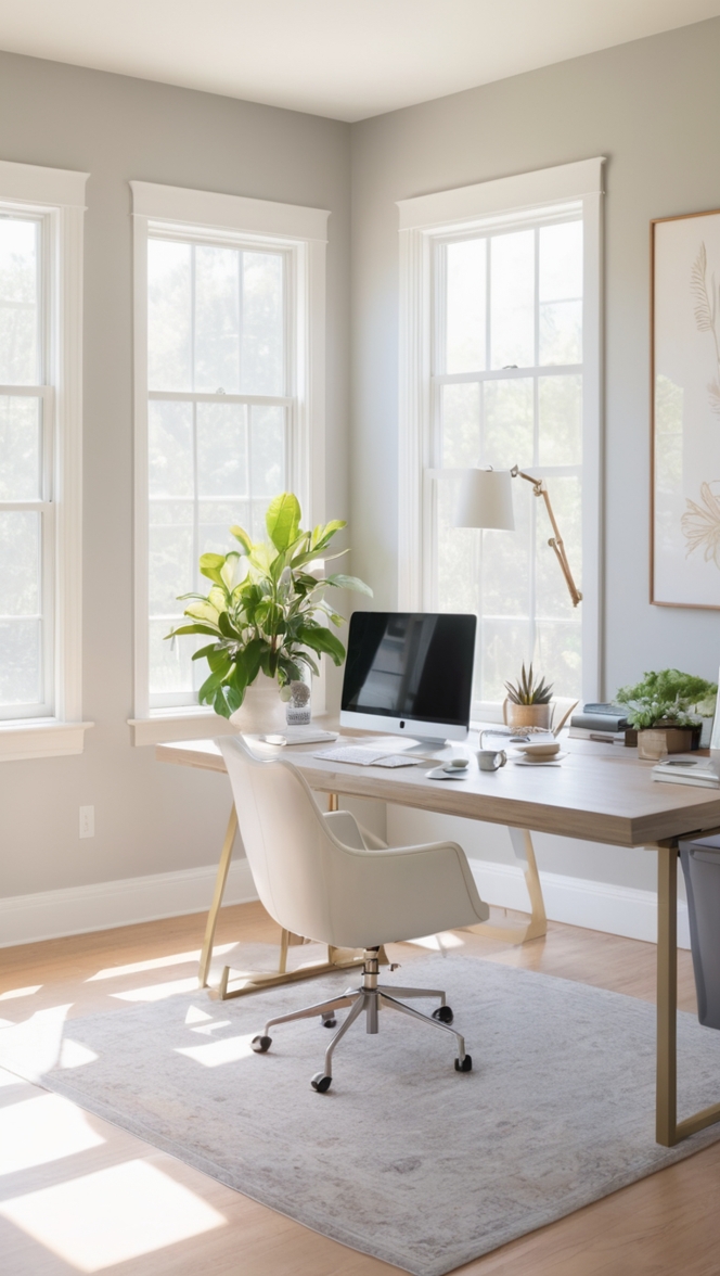 Agreeable Gray paint, Sherwin Williams Agreeable Gray, Office design with Agreeable Gray, Best paint colors for office, Gray office color scheme