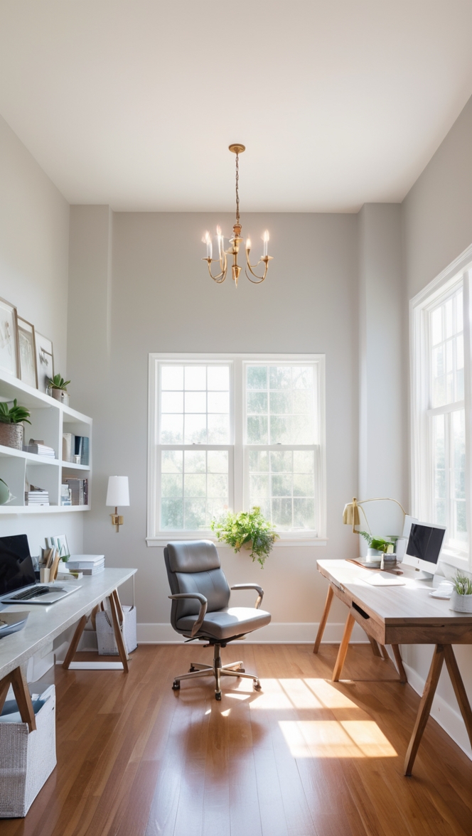 Agreeable Gray paint, Sherwin Williams Agreeable Gray, Office design with Agreeable Gray, Best paint colors for office, Gray office color scheme