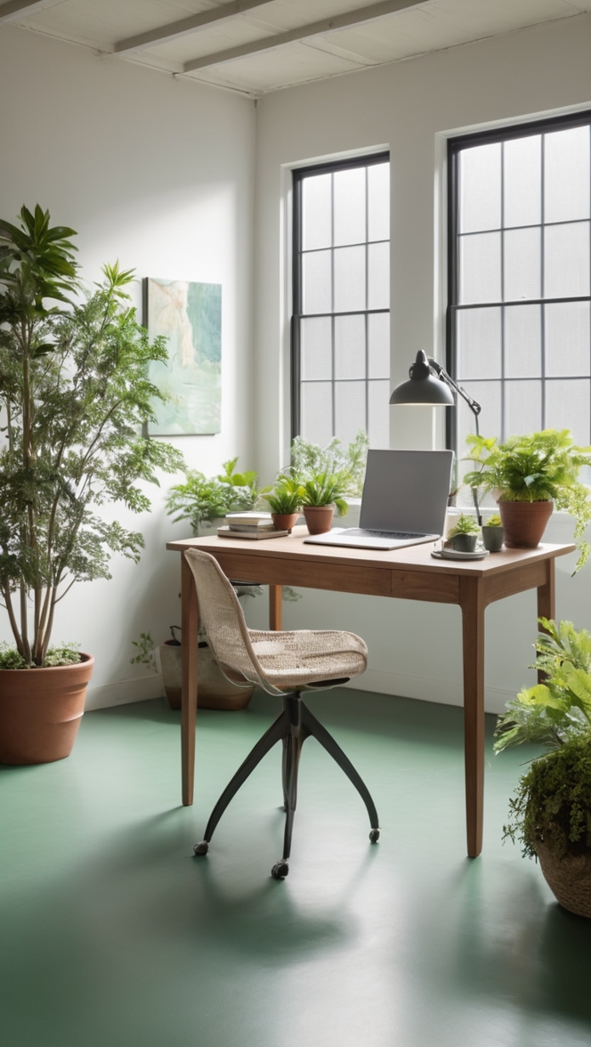Courtyard Green, office makeover, workspace design, color psychology, interior decorating