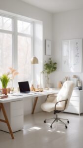 Eider White Paint, Interior Paint Colors, Bright Office Makeover, Light and Airy Office, Home Office Renovation