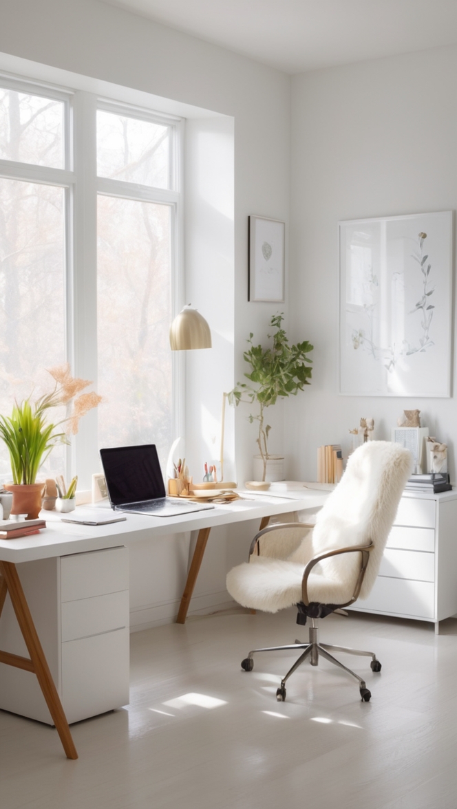 Eider White Paint, Interior Paint Colors, Bright Office Makeover, Light and Airy Office, Home Office Renovation