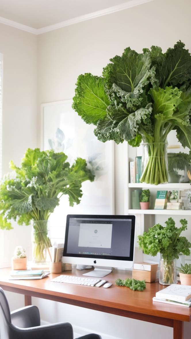 Green Plants in Home Office, Indoor Plant Décor Ideas, Home Office Plant Aesthetics, Plant Inspired Work Space, Benefits of Plants in Home Office