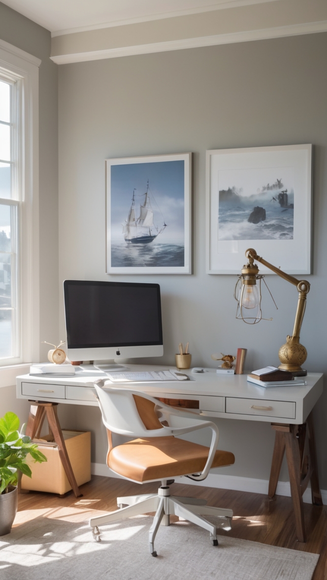 Grays Harbor paint color, home office design, painting services, interior decor, color palette