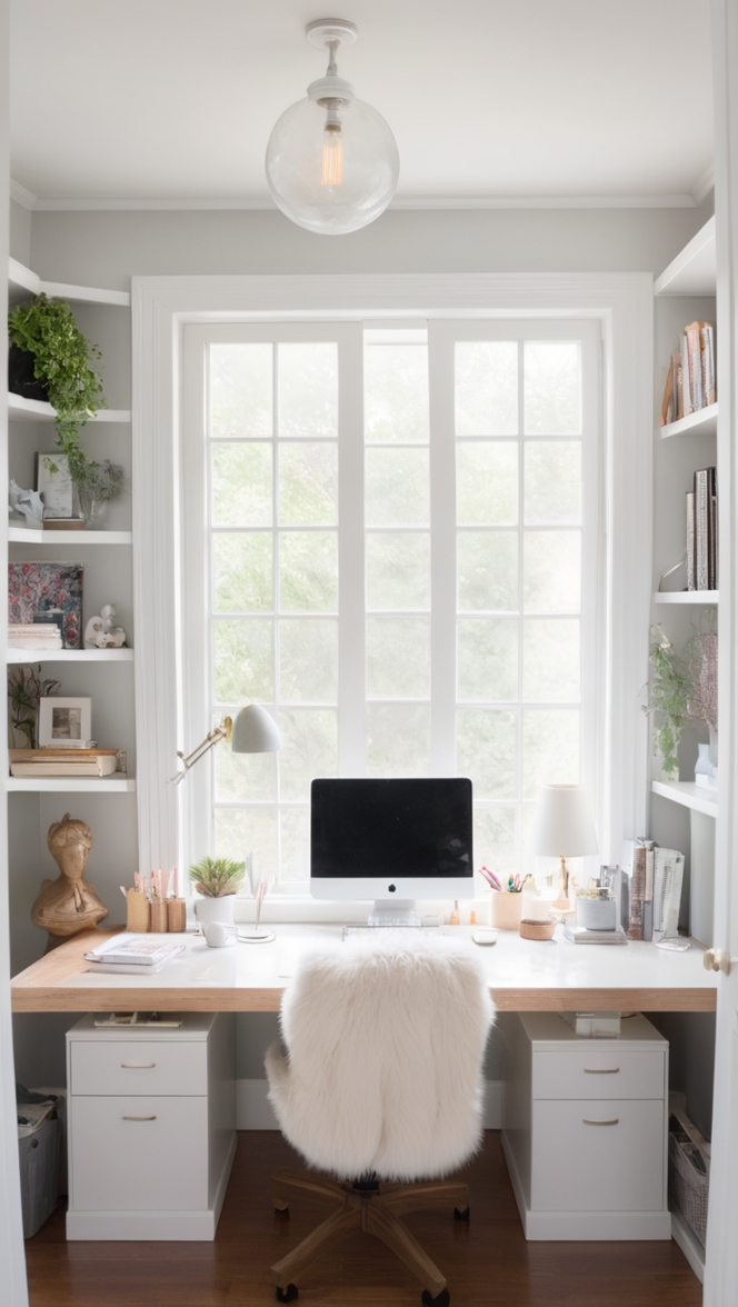 transforming home office, designer decor, workspace makeover, interior renovation, cozy retreat