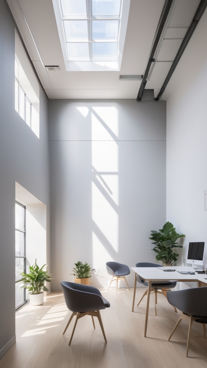 modern office design, flexible workspace design, uncertain gray color scheme, contemporary office interior, innovative office layout