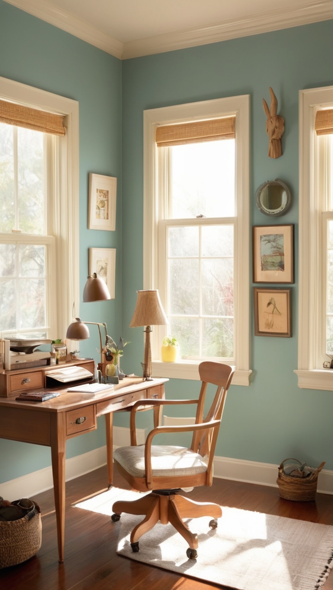 cozy home office decor, eclectic office design, stylish home workspace, home office inspiration, modern work from home