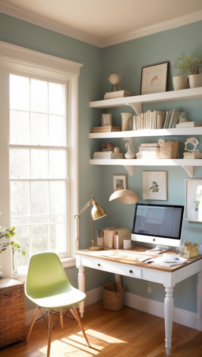 cozy home office decor, productive workspace ideas, home office organization, work from home setup, comfortable office furniture