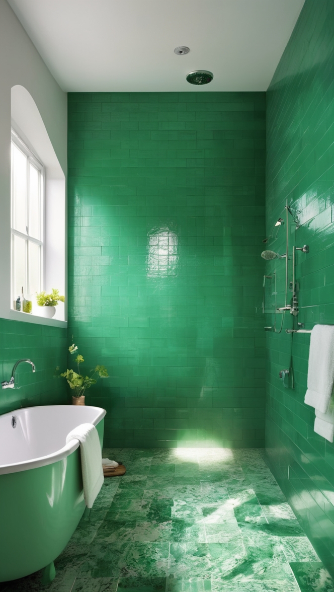 green bathroom tiles, emerald tile, porcelain bathroom tiles, ceramic tile, bathroom wall tiles