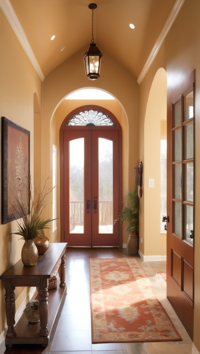 Indian home decor, Indian entrance decor, Traditional Indian decor, Indian foyer decor, South Asian home decor