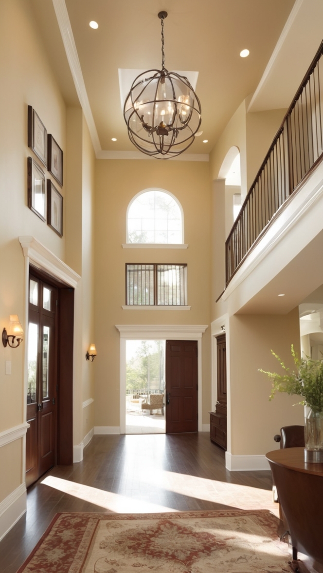 grand entranceway, luxury foyer, welcoming entryway, elegant vestibule, stylish hallway