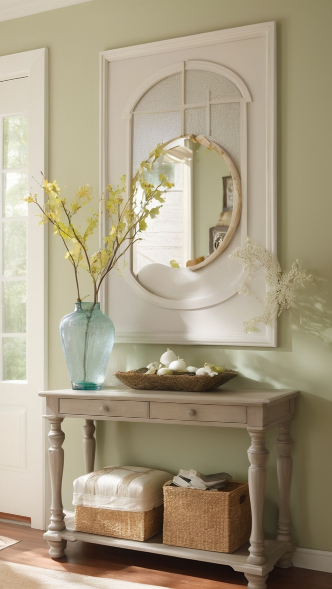 home decor, hallway table, foyer decor, entryway design, console table