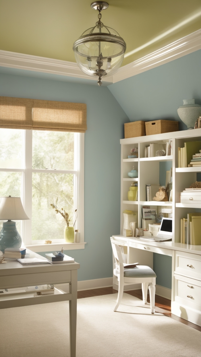home office paint color ideas, best paint colors for home office, home office wall color trends, popular home office wall colors, cozy home office wall paint