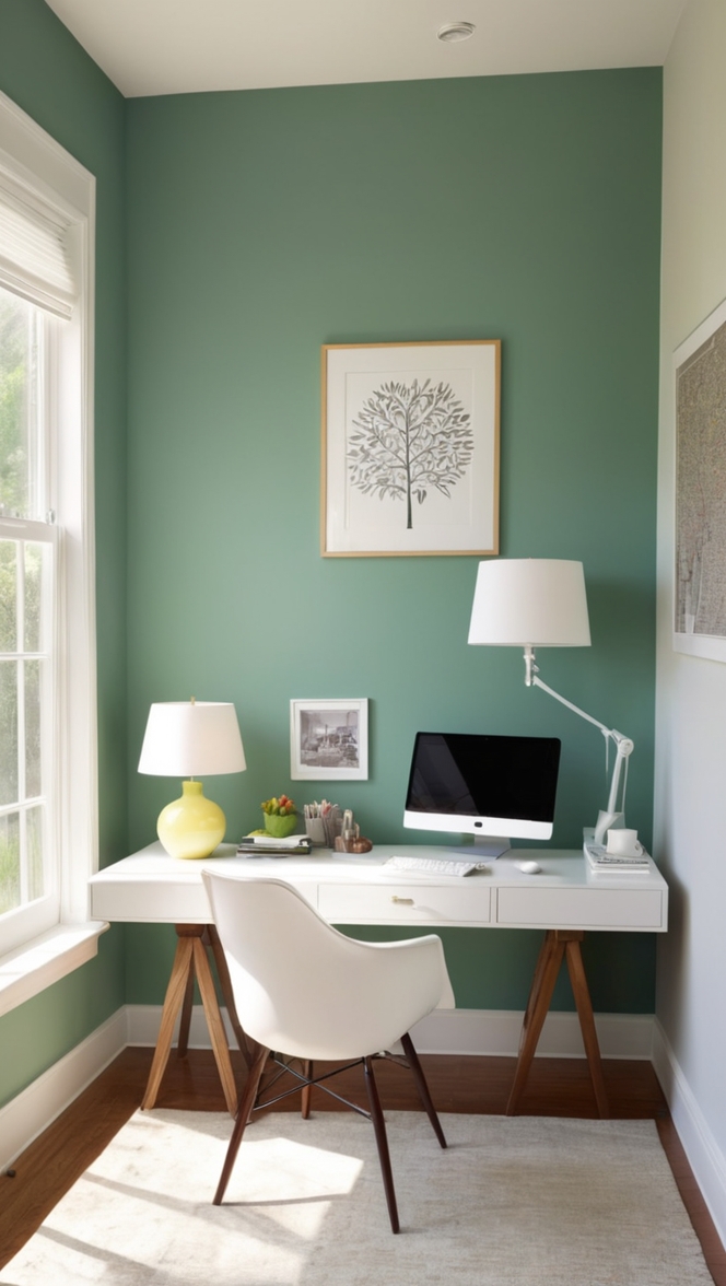 home office paint color ideas, best paint colors for home office, home office wall color trends, popular home office wall colors, cozy home office wall paint