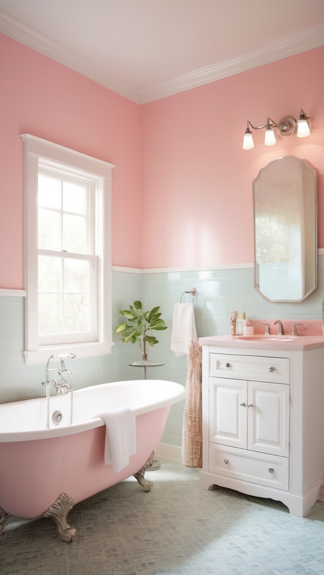 pink bathroom decor, pink bathroom ideas, pink bathroom accessories, pink bathroom makeover, pink bathroom design