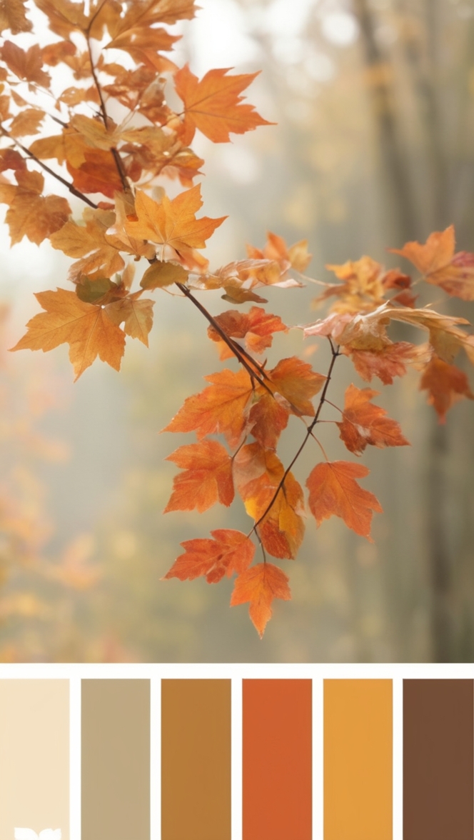 autumn color palette, warm tones, earthy hues, fall color scheme, cozy colors