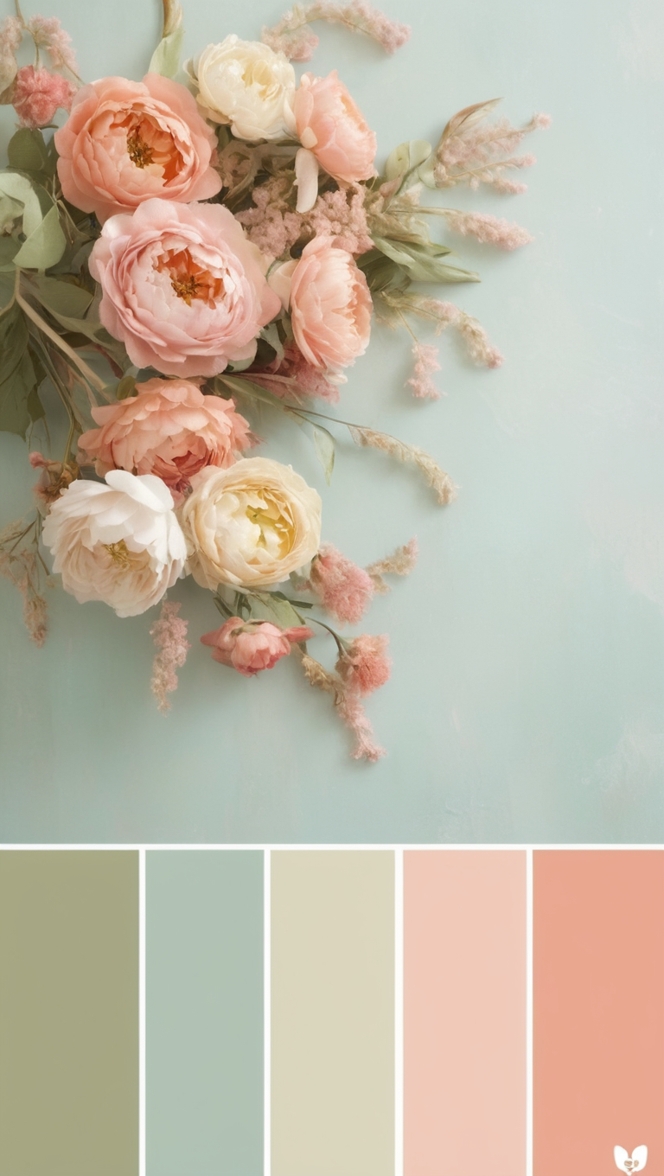 summer color palette, pastel color scheme, light color tones, soft color combination, subtle color palette