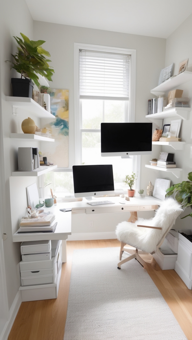 dual monitor desk setup, ergonomic desk setup, triple monitor desk, standing desk setup, home office productivity