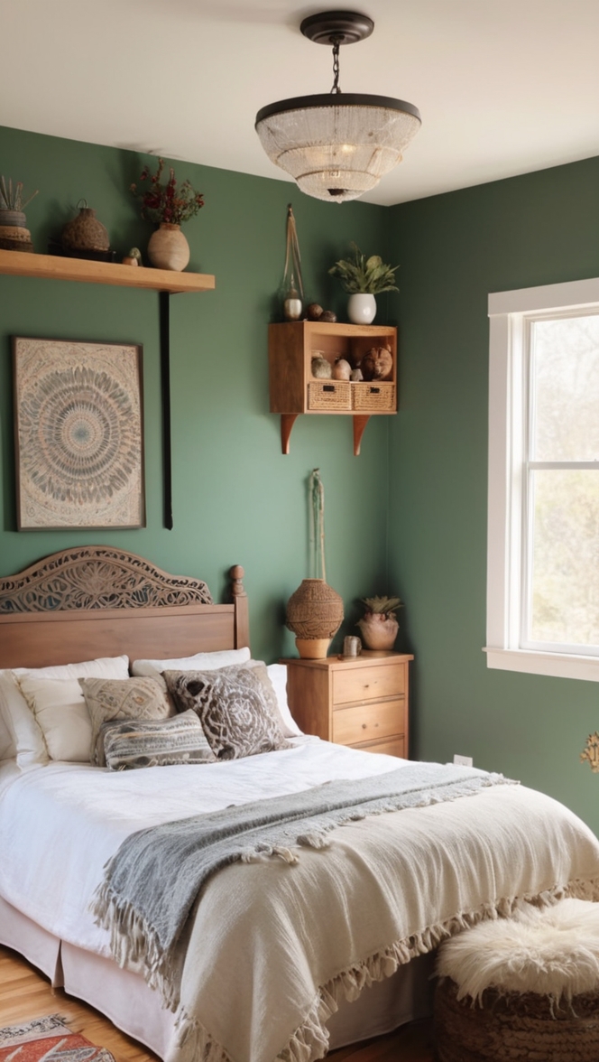 boho room decor, witchy bedroom ideas, mystical bedding, celestial tapestries, ethereal wall art