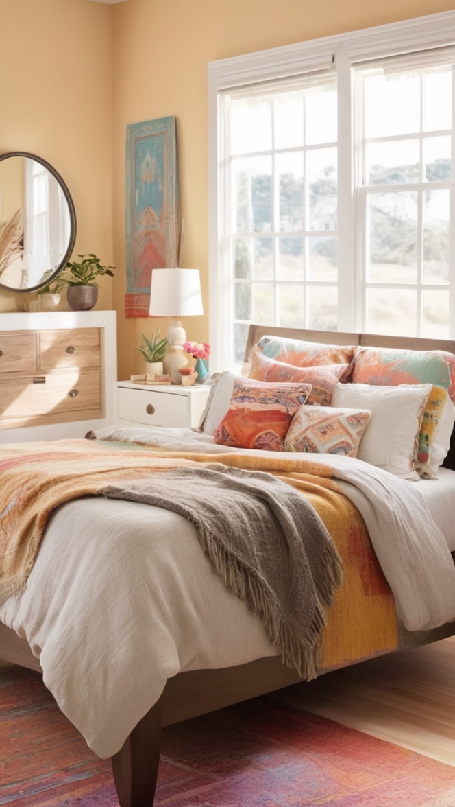 bohemian bedroom decor, bohemian bedding, bohemian furniture, boho chic bedroom, boho style room