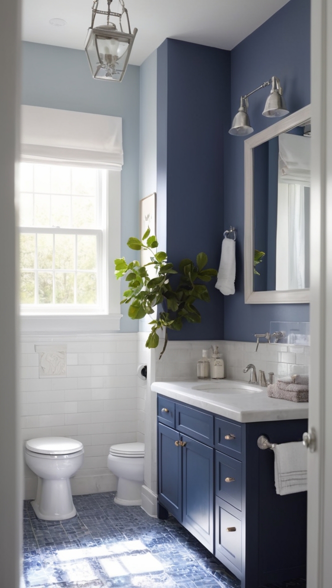 dark blue bathroom tiles, blue bathroom floor tiles, navy blue shower tiles, deep blue wall tiles, indigo bathroom tile