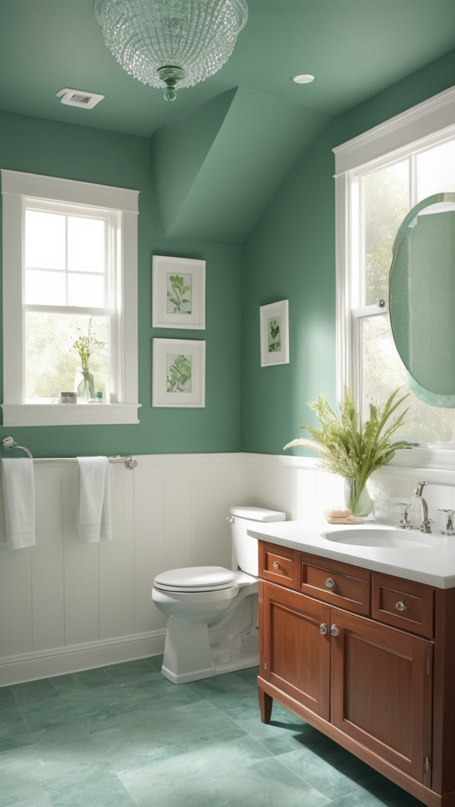 emerald green tile, green bathroom decor, emerald green vanity, luxury bathroom design, green bathroom accessories