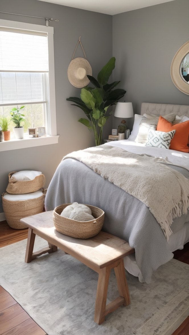 bohemian bedroom decor, boho chic bedding, grey bedroom ideas, modern boho bedroom, boho style room