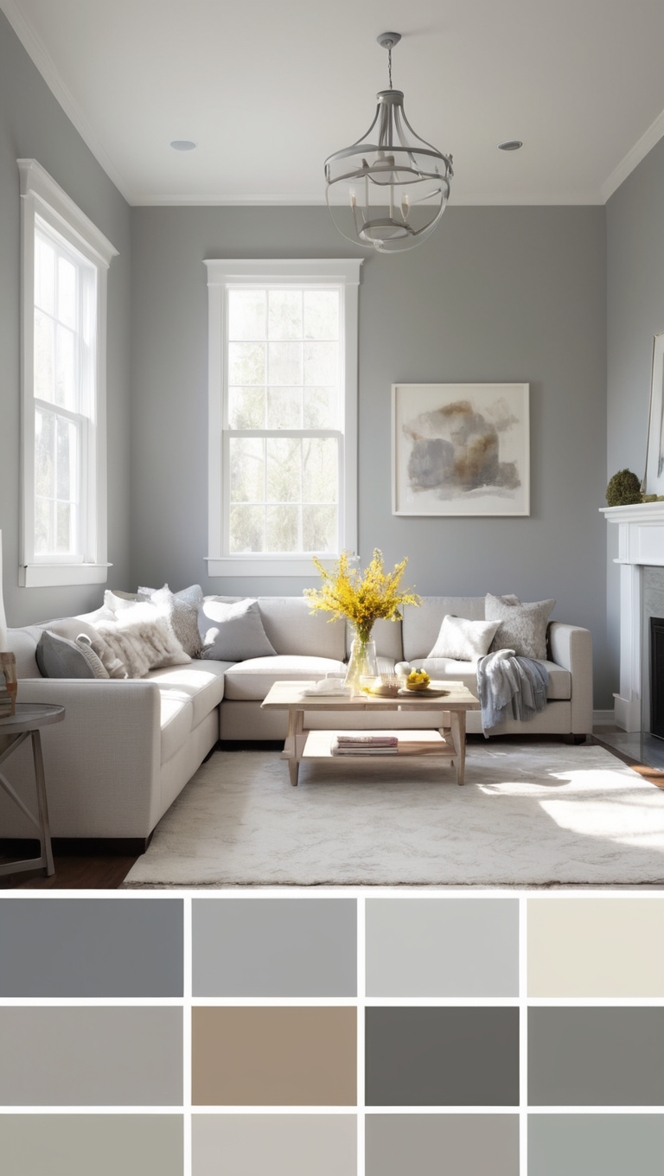 minimalist living room design,  simple grey decor, monochrome home interiors, contemporary gray lounge, modern neutral space