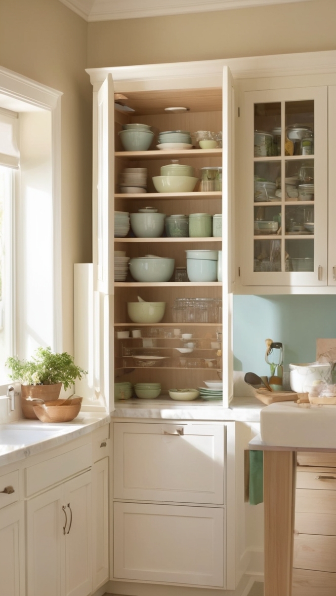 Kitchen cabinet storage solutions, Kitchen organization system, Cabinet organization ideas, Kitchen cabinet organizers, Pantry organization tips