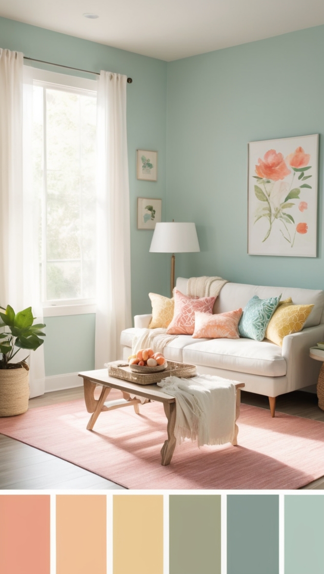 summer color trends, pastel color scheme, light color palette, soft color hues, trendy summer colors