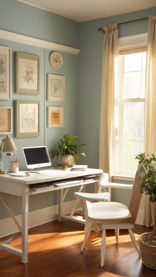 small office space design, home office decor, comfortable workspace, compact office setup, work from home solutions