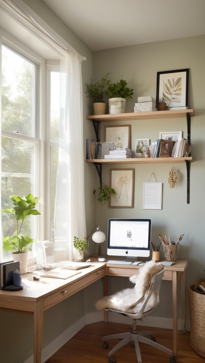 small office design, home office ideas, cozy workspace, small office decor, work from home