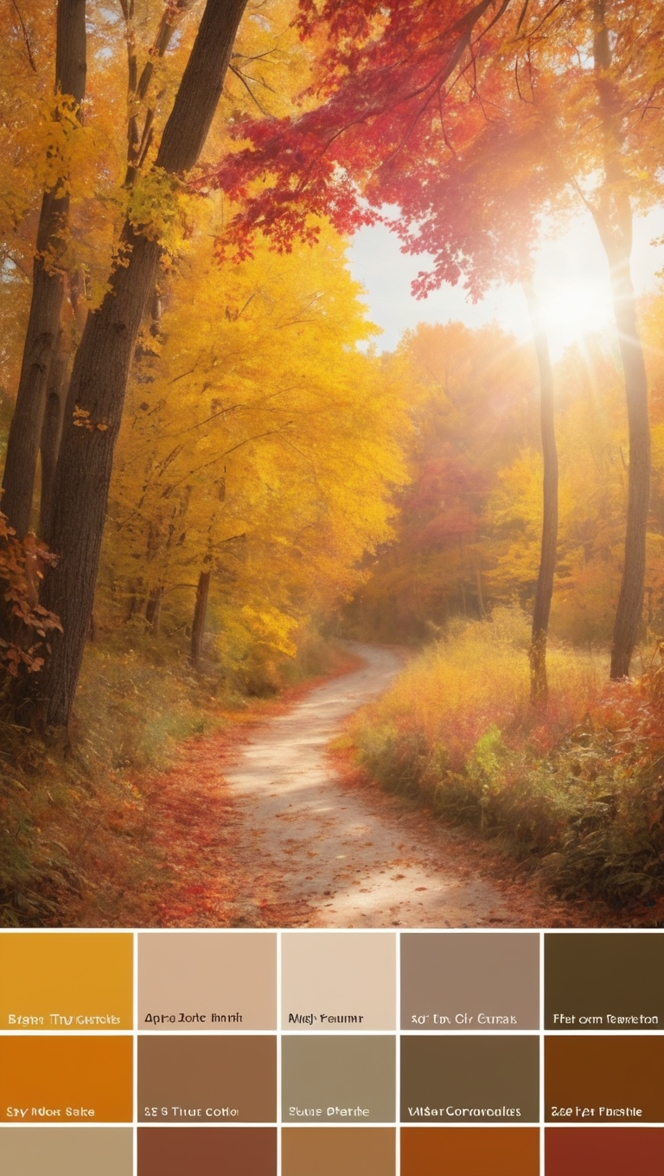 autumn color analysis, seasonal color palette, warm color scheme, autumn leaf colors, fall fashion colors