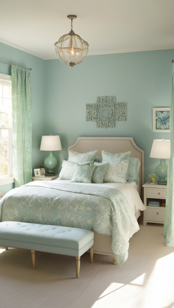 blue green bedroom decor, navy blue green bedroom, blue green bedroom ideas, turquoise green bedroom, teal blue green bedroom