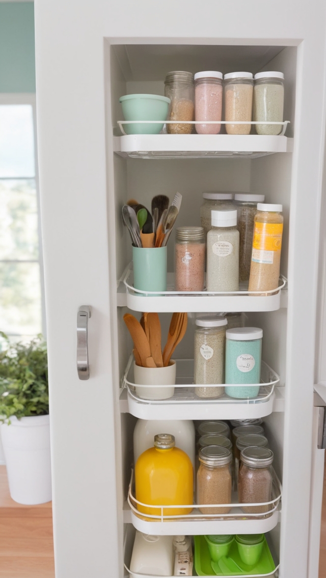 dollar tree organization, dollar store organization, kitchen storage ideas, budget kitchen organization, cheap kitchen organization