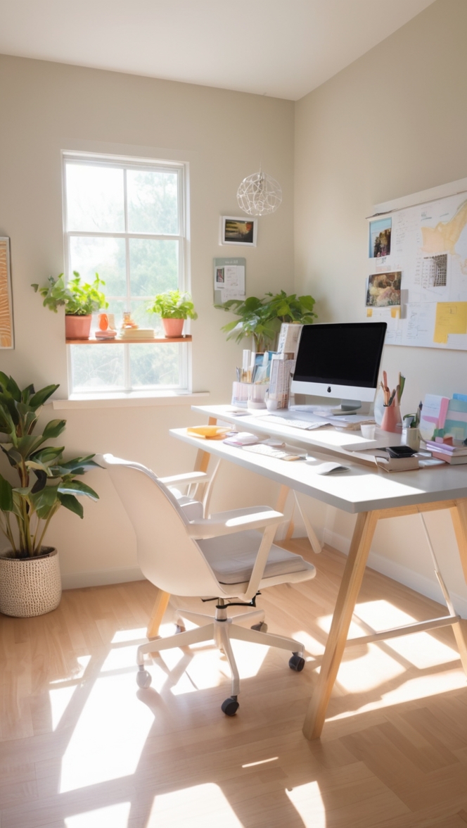 home office organization, workspace ergonomics, dual desk setup, home office furniture, remote work station