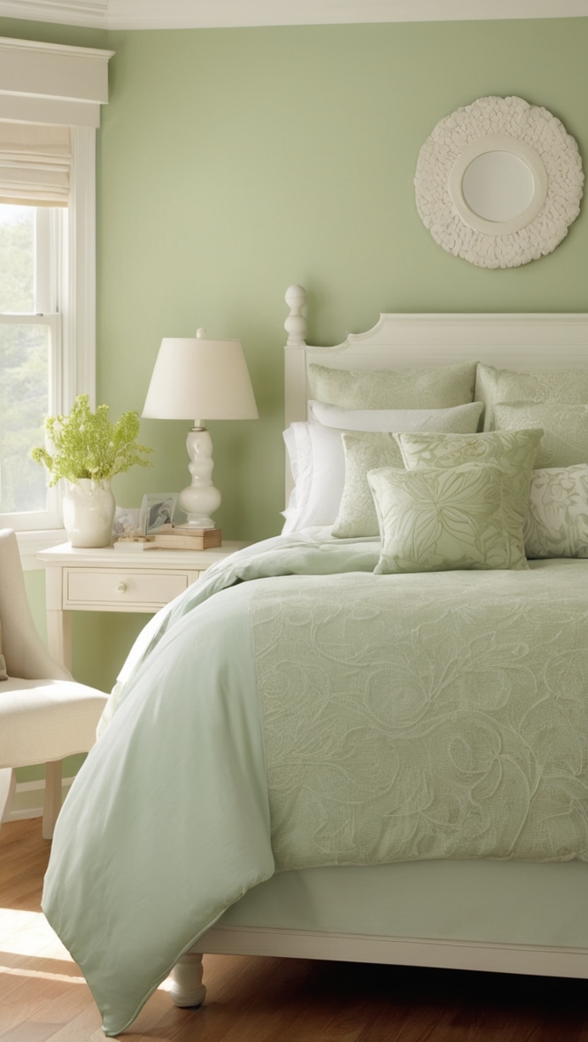 green bedroom decor, pastel green bedroom, lime green bedroom, mint green bedroom ideas, sage green bedroom walls