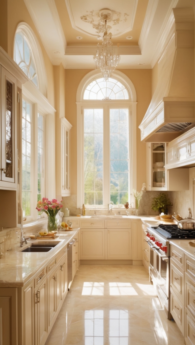 luxury kitchen remodel, custom kitchen cabinets, high-end kitchen appliances, luxury kitchen flooring, upscale kitchen lighting