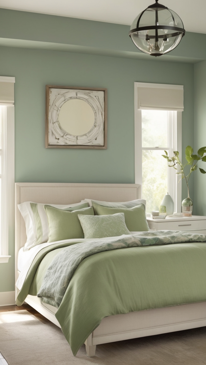 green bedroom decor, moody green paint colors, luxury green bedding, dark green bedroom walls, elegant emerald bedroom