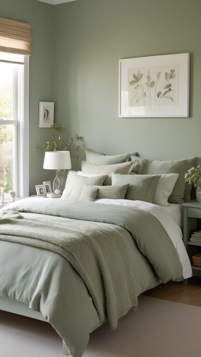 sage green bedding, grey and green decor, sage green bedroom ideas, grey and sage green bedroom, sage green and grey bedroom decor