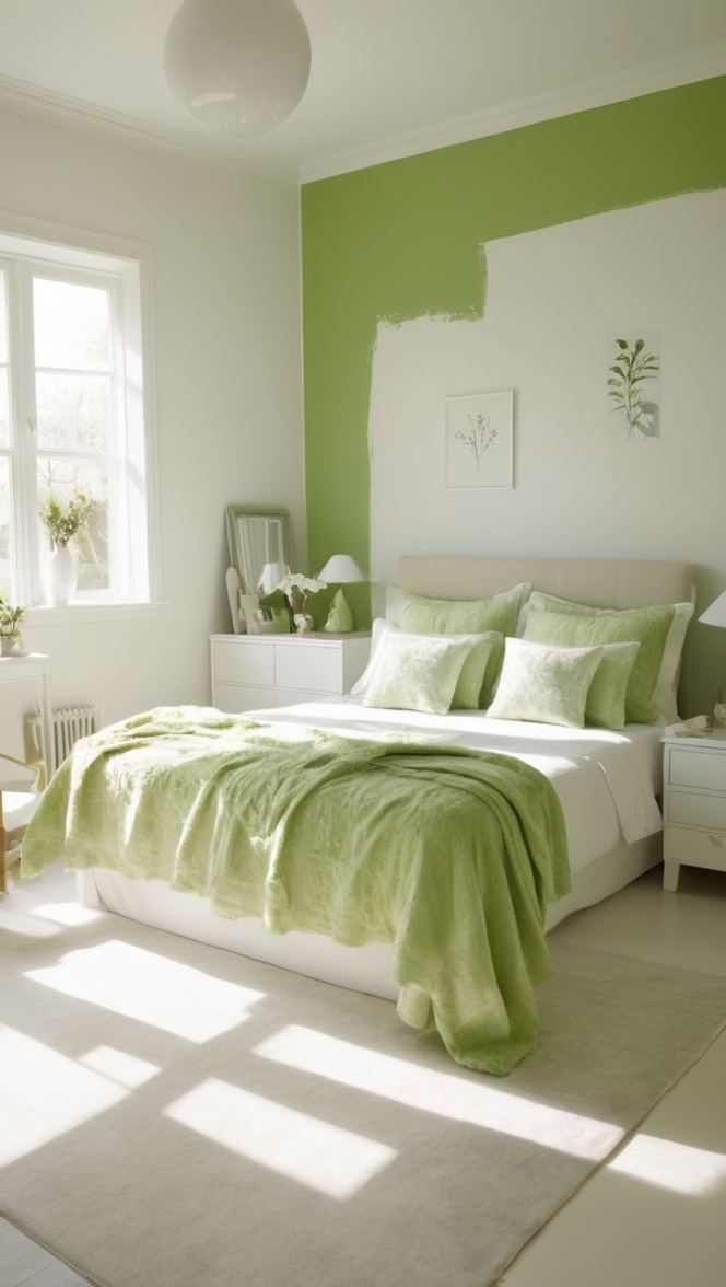green and white bedding, white and green duvet cover, green and white bedroom decor, white and green bedroom ideas, green and white bedroom set