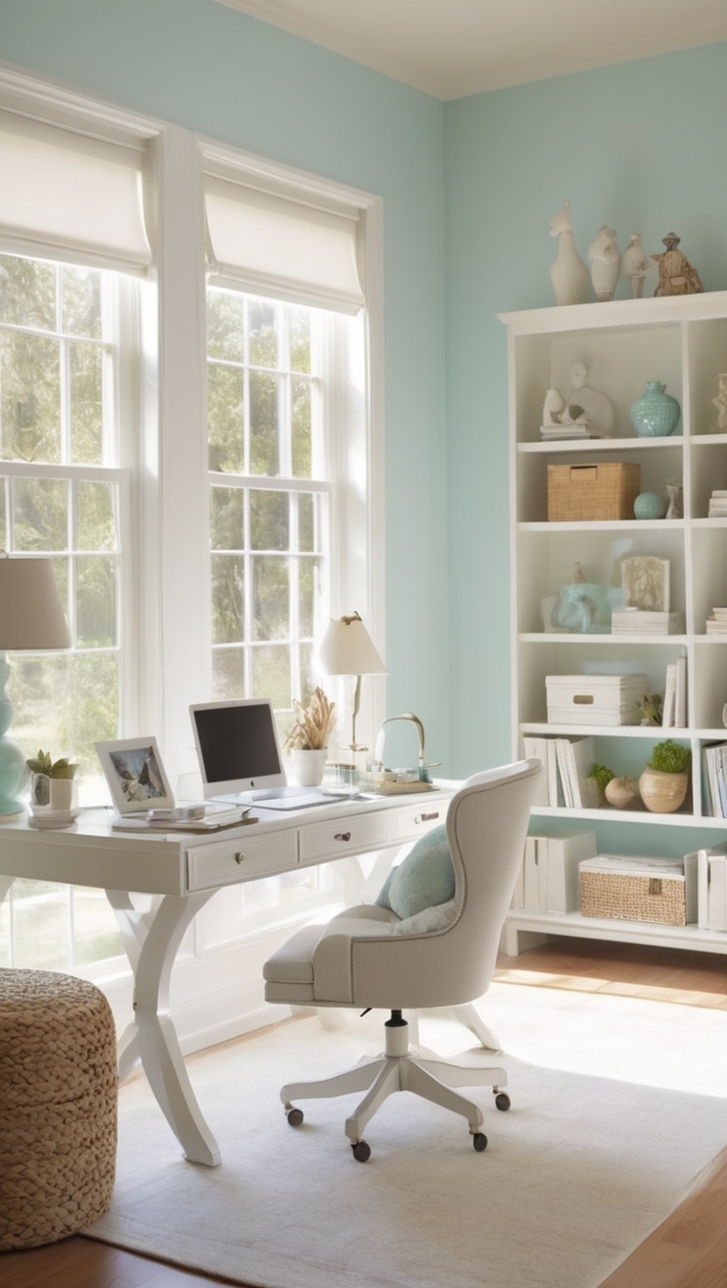 aesthetic office space, home office decor, modern office design, stylish workspace, elegant office furniture