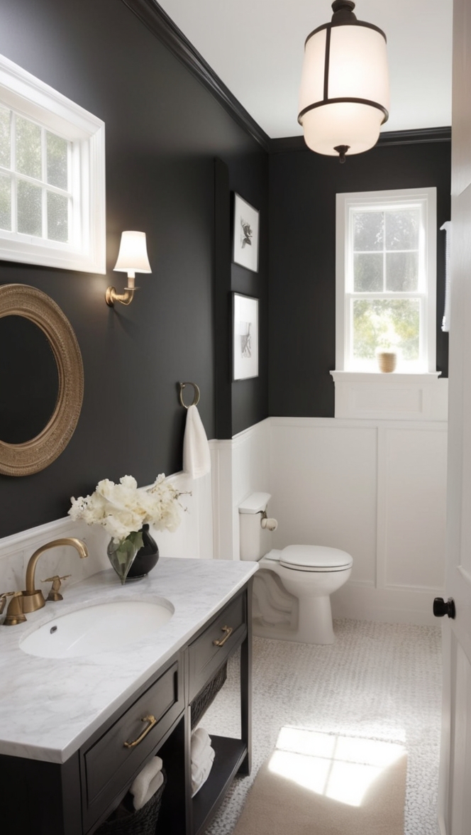 black bathroom tiles, modern black bathroom, black bathroom faucets, sleek black bathroom, black bathroom vanity