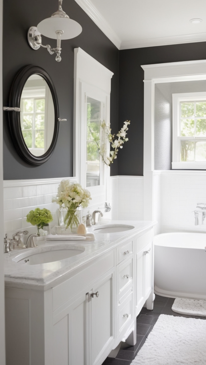 bathroom accessories, bathroom ideas, monochrome decor, bathroom renovation, minimalist design