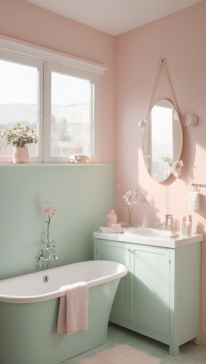 pastel bathroom decor, bathroom design ideas, modern bathroom accessories, minimalist bathroom furniture, luxury bathroom fixtures