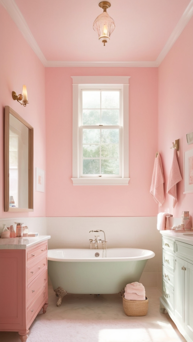 pink bathroom decor, luxury bathroom decor, chic bathroom accessories, elegant bathroom design, modern bathroom inspiration